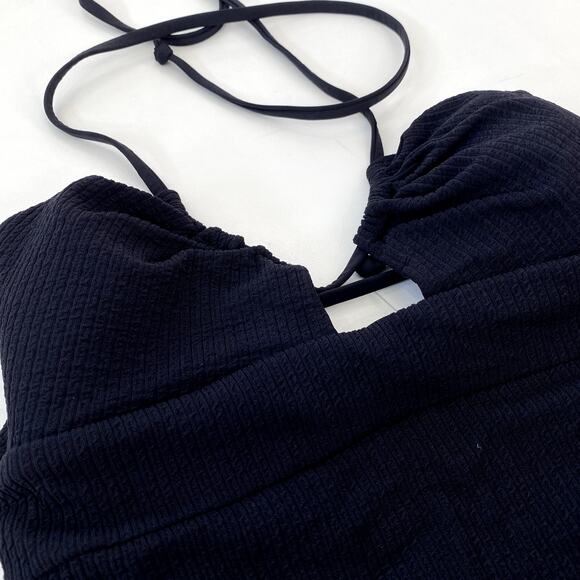 BECCA Pucker Up Cutout Ribbed One Piece Swimsuit Swimwear - Picture 4 of 7